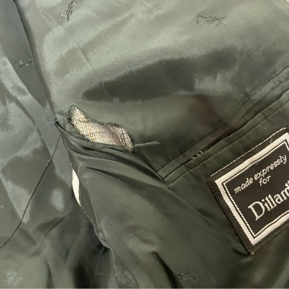 VTG DOUBLE BREASTED Yves Saint Laurent Mens 42R Gray Double Breasted Peak Blazer - Picture 8 of 10